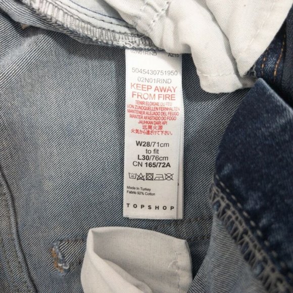 Topshop Jamie Jeans Women's W28 High Rise Skinny L30 Blue Stretch Denim - Picture 6 of 7